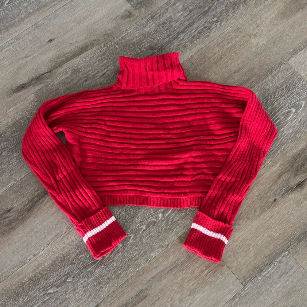 Lovers + Friends Vibrant Red Turtleneck